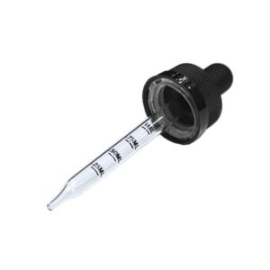 Transparent Dropper with Black Cover on White Background