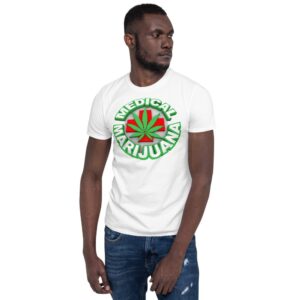 Medical Marijuana Short Sleeve Unisex T-Shirt - White - Front Side