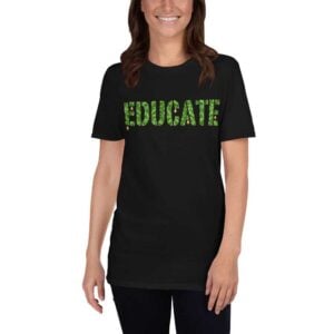 Educate CBD Short Sleeve Unisex T-Shirt - Black
