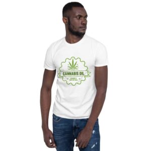 Cannabis Oil Short Sleeve Unisex T-Shirt - White - Front Side